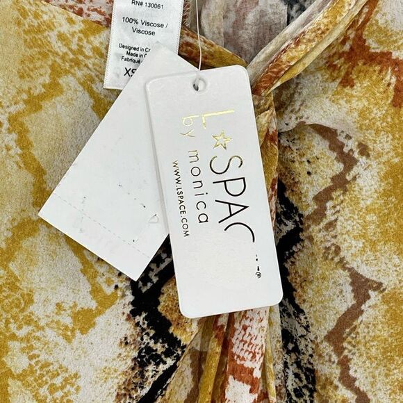 L*Space Mia Swimsuit Cover Up Skirt Pretty In Python Brown Gold MIASK21 Women XS - Picture 12 of 12